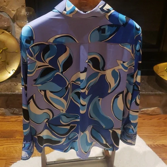 Rachel Zoe Blue and White Button Down Shirt - Picture 5 of 8